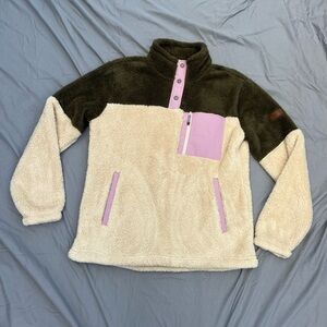 Roxy Quarter Button Fuzzy Sherpa Pullover